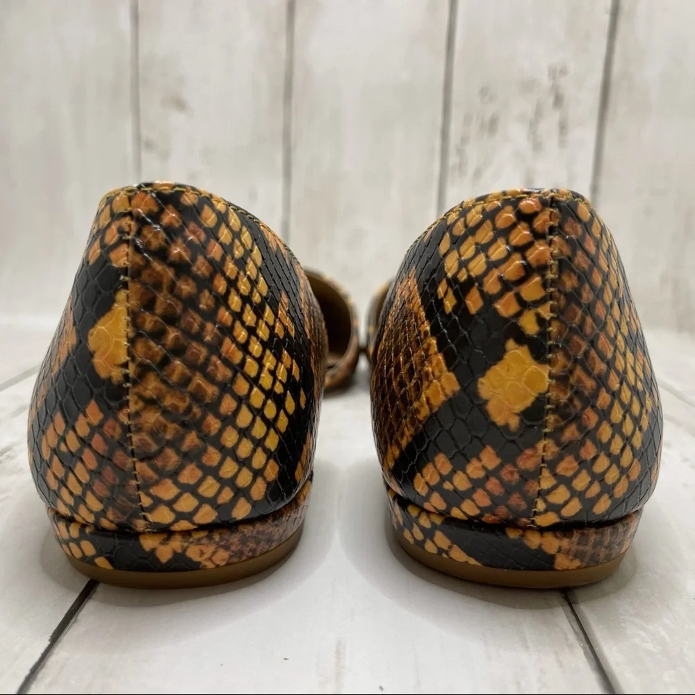 Steve Madden Genius d’Orsay in Yellow Snake Flat - Picture 9 of 13